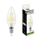Лампа светодиодная LED 7вт Е14 белый свеча FILAMENT 25780 FERON