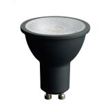 Лампа светодиодная LED 7вт 230в GU10 теплый с линзой 110 гр. черный корпус  Feron PRO 48956 FERON
