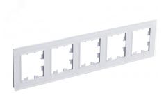 ATLASDESIGN NATURE рамка пятипостовая, ОРГАНИЧЕСКОЕ СТЕКЛО БЕЛЫЙ ATN320105 Systeme Electric