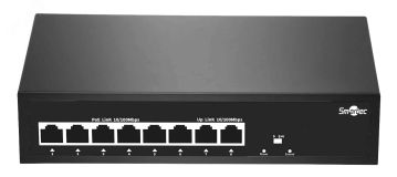 Коммутатор неуправляемый, 6 RJ-45 POE портов, 2 RJ-45 Uplink smkd0801 Smartec