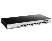 Коммутатор настраиваемый L2 16 портов, 12хRJ45 10 Гб/с, 2хRJ45/SFP+, 2хSFP+ 110921 D-Link