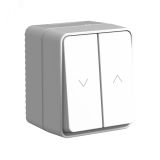 AtlasDesign PROFI IP54 2-клавишный выключатель для жалюзи, 2хсх.4, серый ATN543019 Systeme Electric