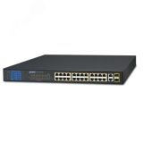 Коммутатор неуправляемый PoE 24 порта 10/100 Мб/с 2хSFP, 2хRJ45, 300 Вт 1000467286 PLANET