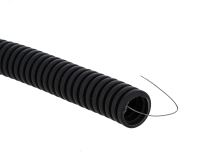 Труба гофр. ПВХ с протяжкой d32 мм (50 м) черная -Plast tg-z-32-50-black EKF