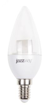 Лампа светодиодная LED 7Вт E14 теплый белый свеча прозрачная 2853097 JazzWay