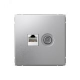 ARTGALLERY розетка двойная ТВ + компьютерная RJ45, кат. 5Е, алюминий GAL000389 Systeme Electric