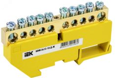 Шина PE земля на DIN-изоляторах ШНИ-8х12-10-Д-Ж YNN10-812-10D-K05 IEK