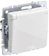 BRITE Розетка с заземлением с защитными шторками и крышкой 16А IP44 РСбш10-3-44-БрБ белый BR-R16-16-44-K01 IEK