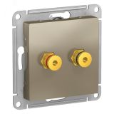 Аудиорозетка ATLASDESIGN двухместная шампань ATN000587 Systeme Electric