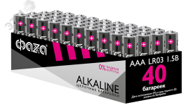 Элементы питания алкалиновые LR03  (AAA) ФАZА Alkaline (40 шт. в упаковке) LR03A-P40 JazzWay