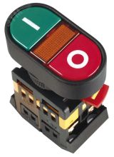 Кнопка APBB-22N I-O с подсветкой неон 1з+1р 240В BBD10-APBB-K51 IEK