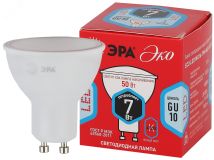 Лампа светодиодная ECO LED MR16-7W-840-GU10 (диод, софит, 7Вт, нейтр, GU10) (10/100/4000) Б0040876 ЭРА