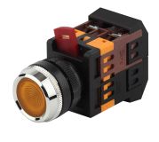 Кнопка ABLFS-22 желтый d22мм неон/240В 1з+1р Б0045655 ЭРА
