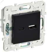 SKANDY Розетка USB A+C 18Вт SK-R13Bl черный IEK SK-U22-018-K02 IEK