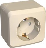 ЭТЮД Розетка наружная с заземлением со шторками бежевая PA16-004K Systeme Electric