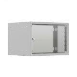 Шкаф настенный телекоммуникационный LIME 6U 550х350х370мм, 2 профиля 19, дверь стеклянная, боковые стенки несъемные, разобранный, серый RAL 7035 УТ000140105 NTSS