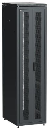 Шкаф напольный сетевой 19' LINEA N 47U 600х800мм передняя распашная перфорированная дверь задняя перфорированная черный LN05-47U68-2PP ITK