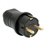 Вилка прямая каучуковая 230В 2P+PE 16A IP44 Марс RPS-011-16-230-44 EKF