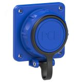 Розетка встраиваемая 16А/250V/2P+E/IP68 фланец 75х75 мм гибкое крепление крышки NAUTILUS 00-00002593 PCE