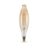 Лампа светодиодная филаментная LED 6 Вт 780 лм 2400К AC185-265В E27 цилиндр Т120 теплая золотистая колба Black Filament Gauss 155802008 GAUSS