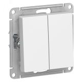 Выключатель двухклавишный ATLASDESIGN схема 5 10АХ механизм белый ATN000151 Systeme Electric