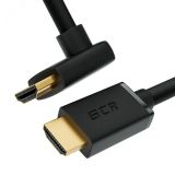 Кабель HDMI 2.0, Ultra HD 19M на 19M, 2 м., угловой, черный 1000614787 Greenconnect