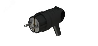 Вилка 2К+З угловая каучуковая 16А/250В IP44 Чёрная MultiSet MST1102BK Systeme Electric