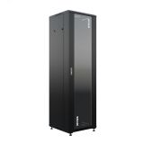 Шкаф напольный универсальный серверный R 42U 600х600мм. 4 профиля 19. двери стекло и сплошная металл. боковые стенки съемные. регулируемые опоры. разобранный. черный RAL 9005 УТ000100738 NTSS