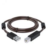 Кабель USB 2.0 AM на BM, 1.5 м., черно-прозрачный, ферритовые кольца 1000669186 Greenconnect