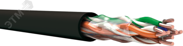 TechnoLAN U/UTP Cat 5e ZH нг(А)-HF 4х2х0.52 ТУ 3574-019-53930360-2014 черный 00-00012276 СПКБ Техно
