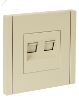 FORTE&PIANO Розетка компьютерная двойная RJ45 кат.6 FP434 ваниль IEK FP-K20-2-K10 IEK