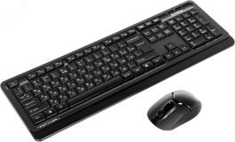 Комплект клавиатура + мышь беспроводной Fstyler FG1012, USB, multimedia, черный/серый 1599033 A4Tech