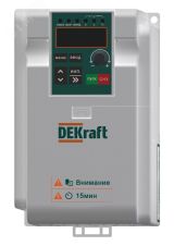 Преобразователь частоты DEKV060-1.5кВт 1 фаза 220В с торм. Модулем DEKV060G1R5S2B Dekraft