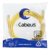 Патч-корд U/UTP, категория 5е, 2xRJ45/8p8c, неэкранированный, желтый, PVC, 5м 7688c Cabeus