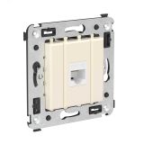 Avanti Компьютерная розетка RJ-45 без шторки в    стену кат.5е одинарная Ванильная дымка 4405663 DKC