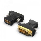 Адаптер переходник DVI 24 1M на HDMI 19F, двунаправленный, контакты позолоченные 1000606063 Vention
