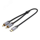 Переходник - разветвитель USB-C M на 2RCA M, 1.5 м. 1000699350 Vention