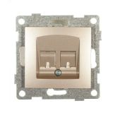 GUSI Bravo механизм розетки  компьютерной RJ45, одинарной, скрытая установка.  Цвет золото. С10К1-005 GUSI ELECTRIC