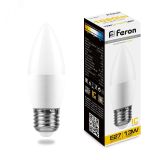 Лампа светодиодная LED 13вт E27 теплый матовая свеча 38110 FERON