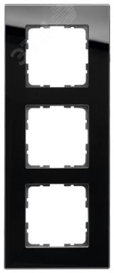 Рамка 3-постовая, стекло Black Glass G1003GB Jasmart