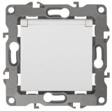 Розетка 2P+E Schuko со шторками с крышкой, 16А-250В, б.л., Эра12, белый, 12-2003-01 Б0038806 ЭРА