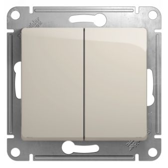GLOSSA выключатель 2-клавишный сх.5 молочный GSL000951 Systeme Electric