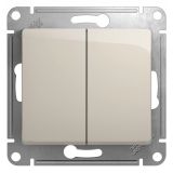 GLOSSA выключатель 2-клавишный сх.5 молочный GSL000951 Systeme Electric