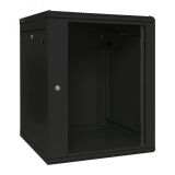 Шкаф настенный 19'' TERACOM PRO 6U 600х450 мм дверь стеклянная с замком-ручкой чёрный TRP-WLL-0664-40B EKF