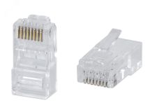 Коннектор RJ-45 под витую пару, категория 6 , универсальный (для одножильного и многожильного кабеля) для проводников с толщиной по изоляции до 1,05 мм 7244c Cabeus