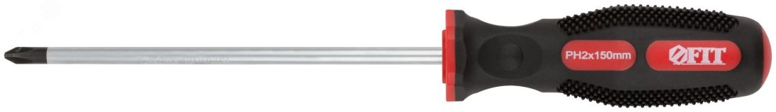 Отвертка ''Универсал'', CrV сталь, прорезиненная ручка, Профи 6х150 мм РН2 55116 FIT