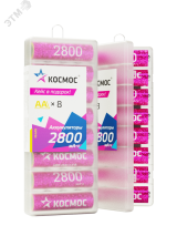 Аккумулятор R6 (АА) 2800mAh Ni-Mh 8 шт в боксе KOCR6NIMH2800mAh8B Космос