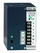 Блок питания промышленный. DC24V, 15A(360W). Диапазон входных напряжений AC115, 230V. КПД 82%. 00011177 OSNOVO