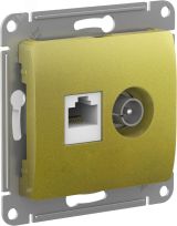 GLOSSA РОЗЕТКА двойная ТВ + компьютерная RJ45, кат. 5Е, ФИСТАШКОВЫЙ GSL001089 Systeme Electric