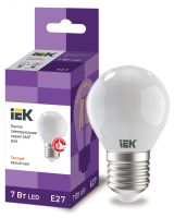 Лампа светодиодная G45 шар матовая 7Вт 230В 3000К E27 серия 360° IEK LLF-G45-7-230-30-E27-FR IEK